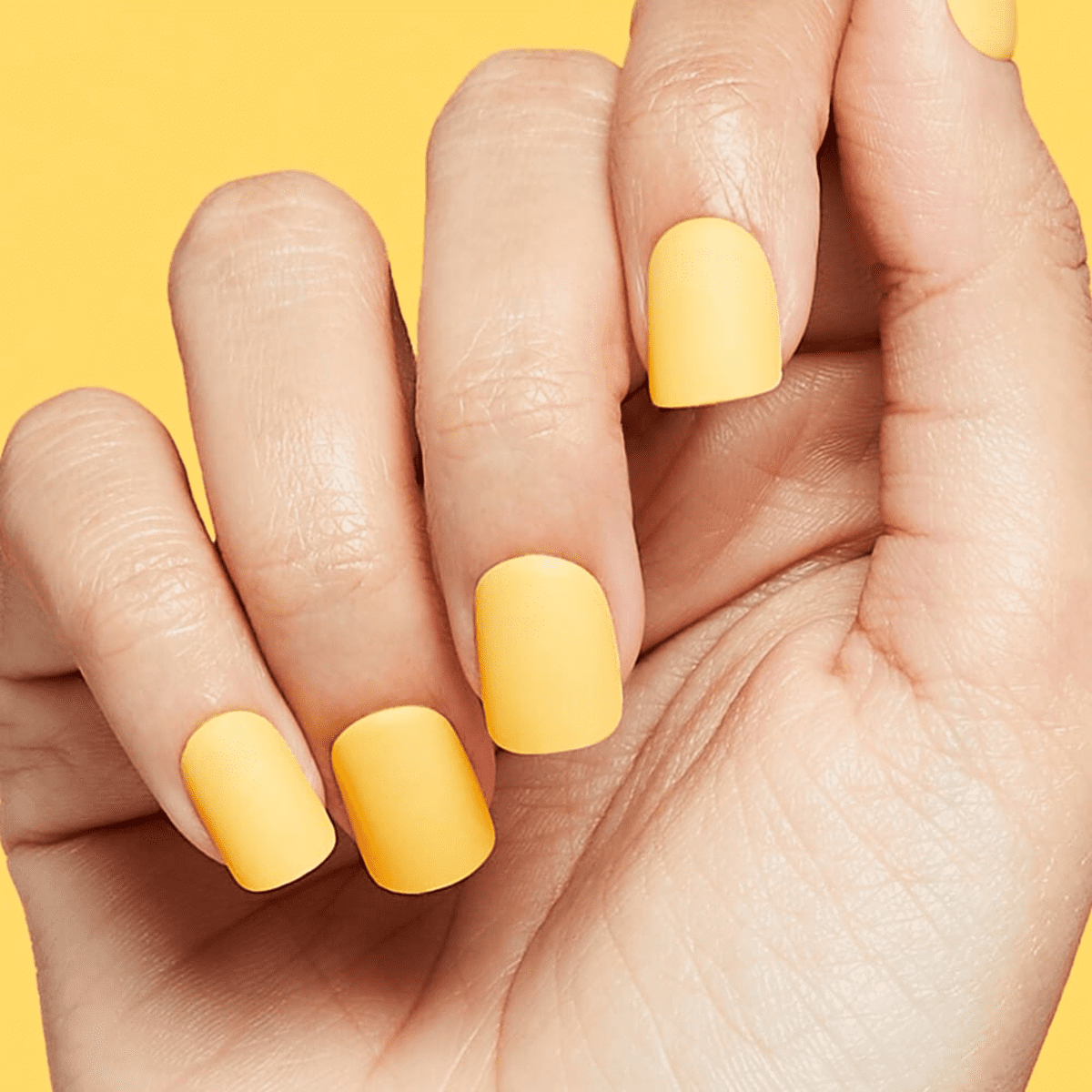 Color Block Yellow Short Oval Press On Nails – NOUMAY LIMITED