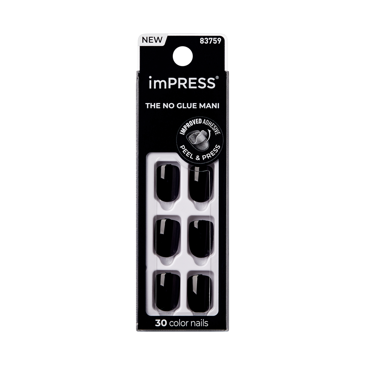 imPRESS Color Press On Nails - All Black