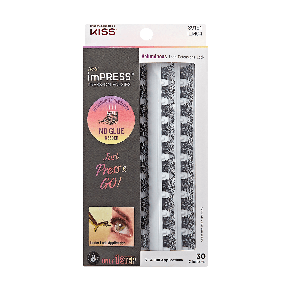 imPRESS Falsies Self Adhesive Eyelashes Refills 30 Clusters - Voluminous