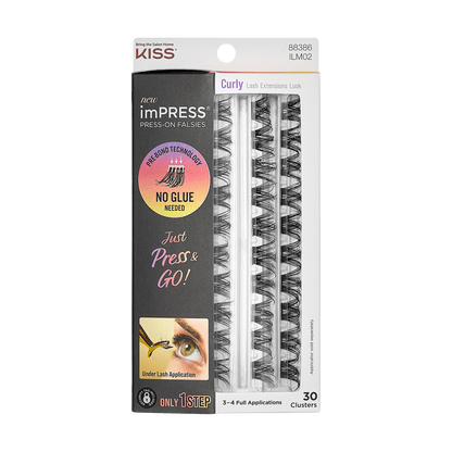 imPRESS Falsies Self Adhesive Eyelashes Refills 30 Clusters - Curly