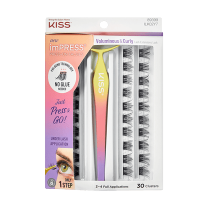 imPRESS Falsies Self Adhesive Eyelashes, 30 Lash Clusters - Voluminous &amp; Curly