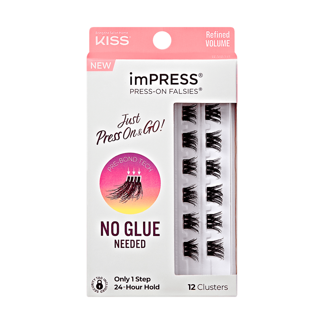 imPRESS Falsies Self Adhesive Eyelashes, 12 Lash Clusters - Refined