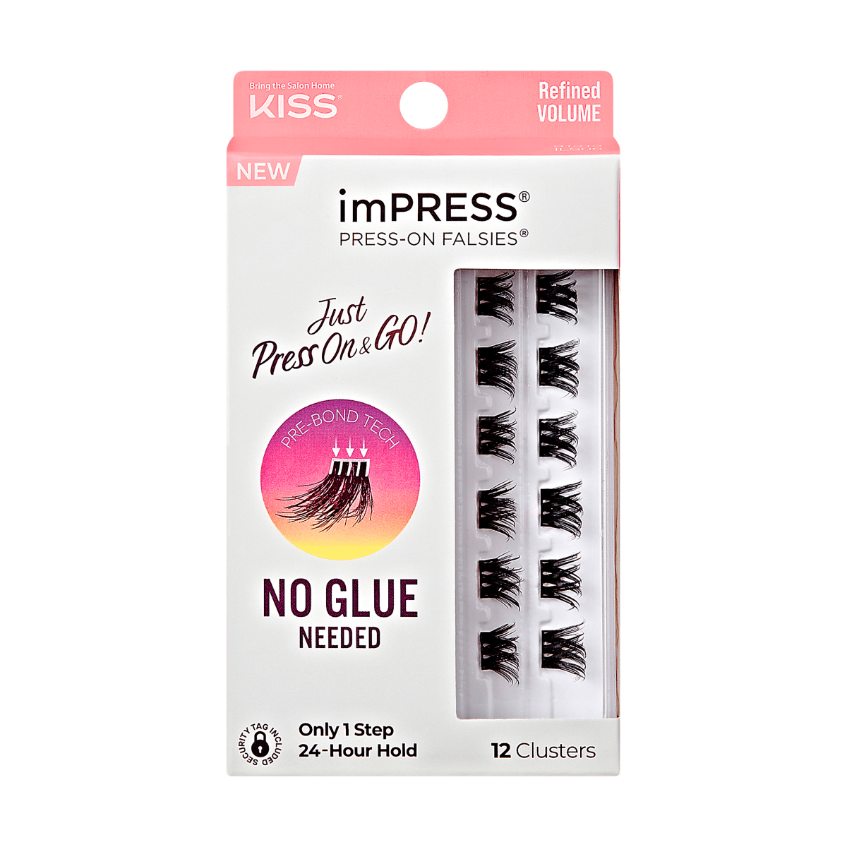 imPRESS Falsies Self Adhesive Eyelashes, 12 Lash Clusters - Refined