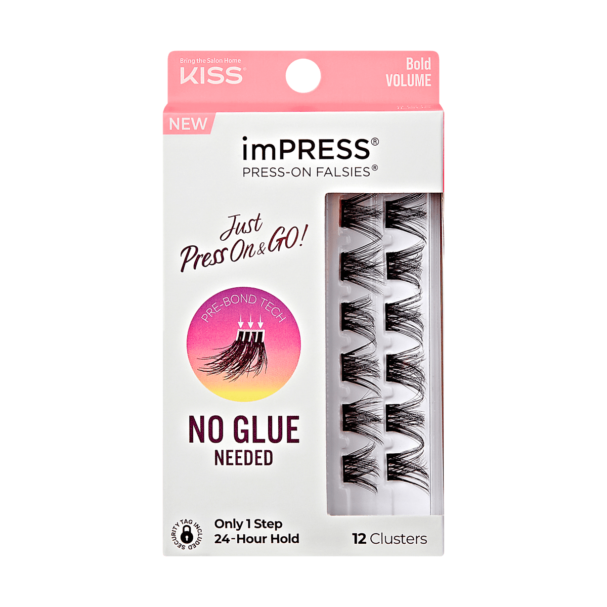 imPRESS Falsies Self Adhesive Eyelashes, 12 Lash Clusters - Bold