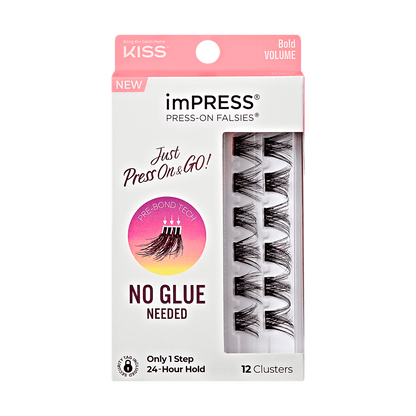 imPRESS Falsies Self Adhesive Eyelashes, 12 Lash Clusters - Bold