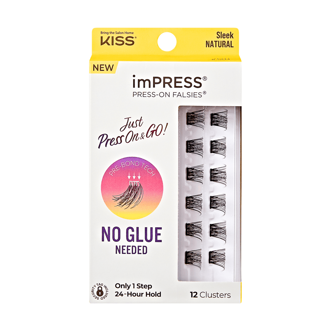 imPRESS Falsies Self Adhesive Eyelashes, 12 Lash Clusters - Sleek