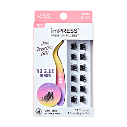 imPRESS Press-On Falsies Minipack, 12 Clusters + Applicator - Refined