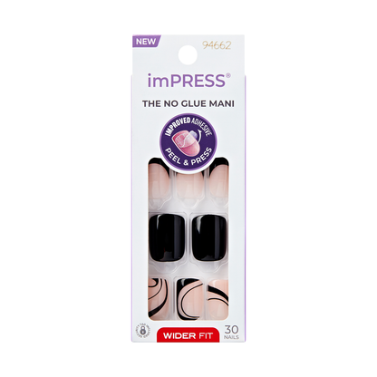 imPRESS Press On Manicure - Wide Fit - Black Dress