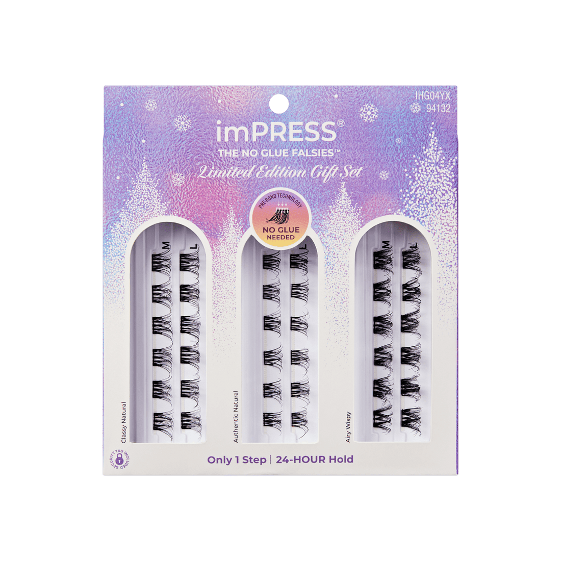 imPRESS Falsies Self Adhesive Eyelashes Holiday Gift Set, 36 Lash Clusters - All Star