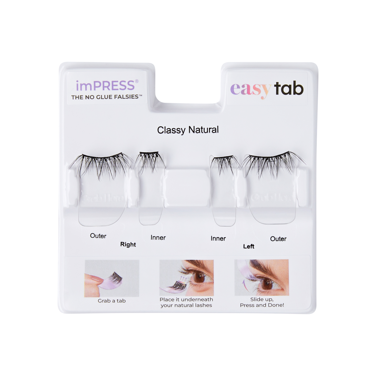 imPRESS Falsies easy tab Self Adhesive Eyelashes – Classy Natural