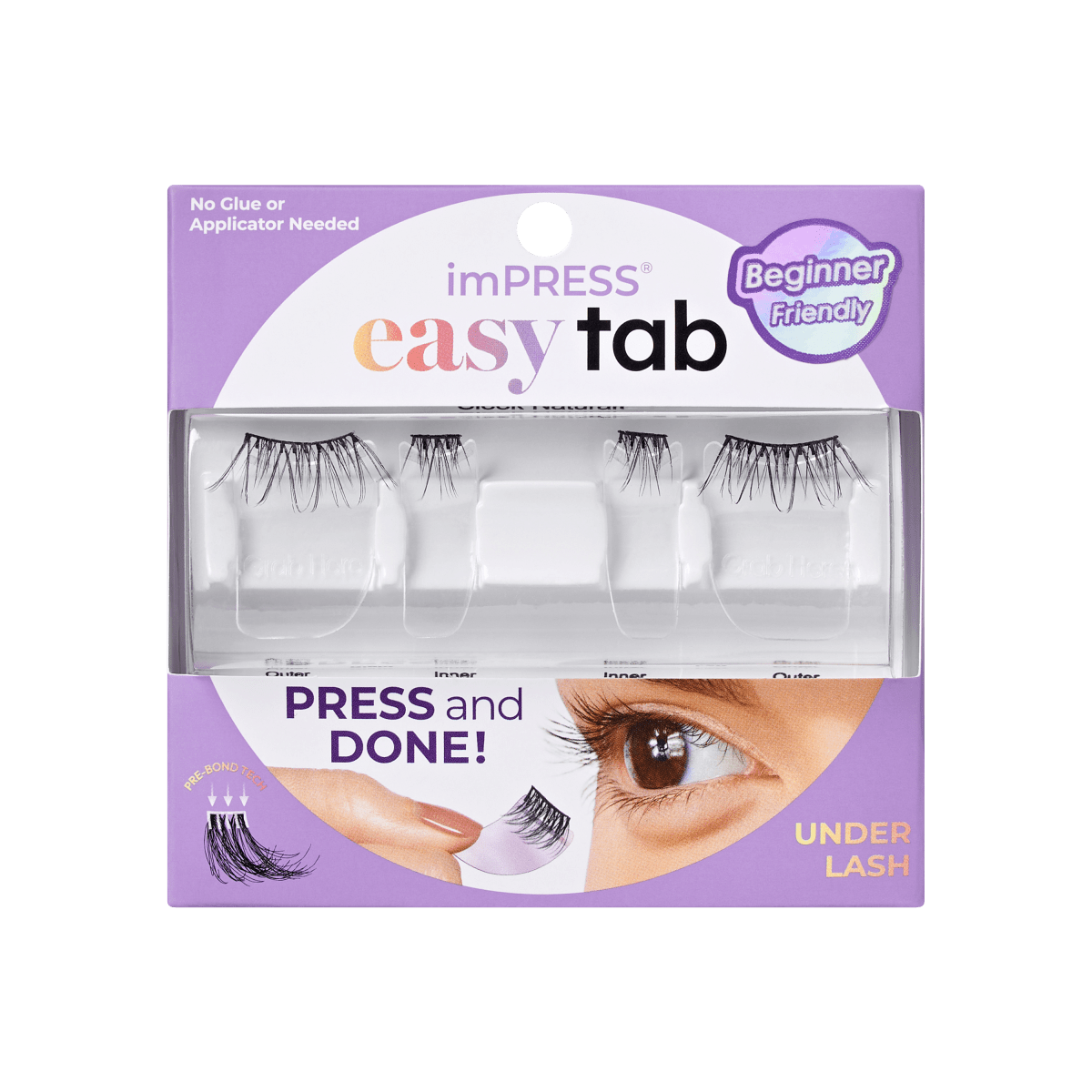 imPRESS Falsies easy tab Self Adhesive Eyelashes– Sleek Natural