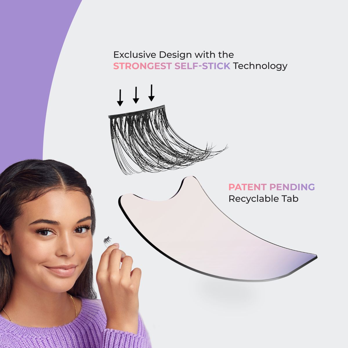 imPRESS Falsies easy tab Self Adhesive Eyelashes– Airy Wispy