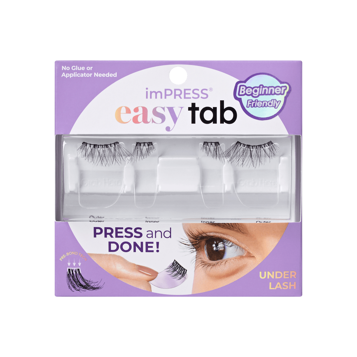 imPRESS Falsies easy tab Self Adhesive Eyelashes– Black Wispy