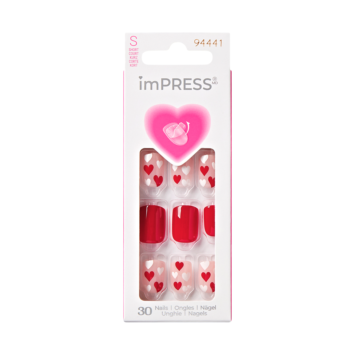 imPRESS Valentine’s Day Press On Nails -- Full Heart